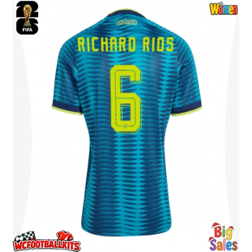 Colombia Richard Rios #6 Replica Away Stadium Shirt for Women World Cup 2026 Short Sleeve